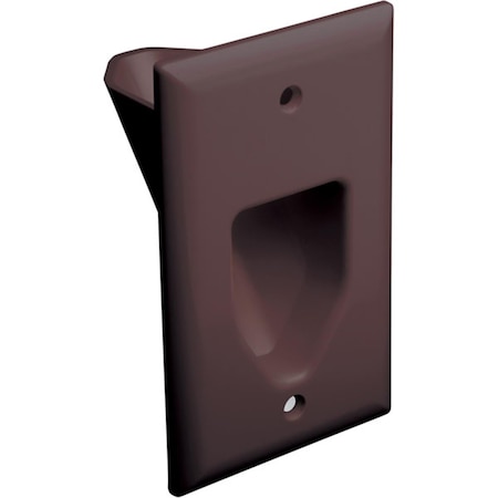 1-Gang Recessed Low Voltage Cable Plate - Brown